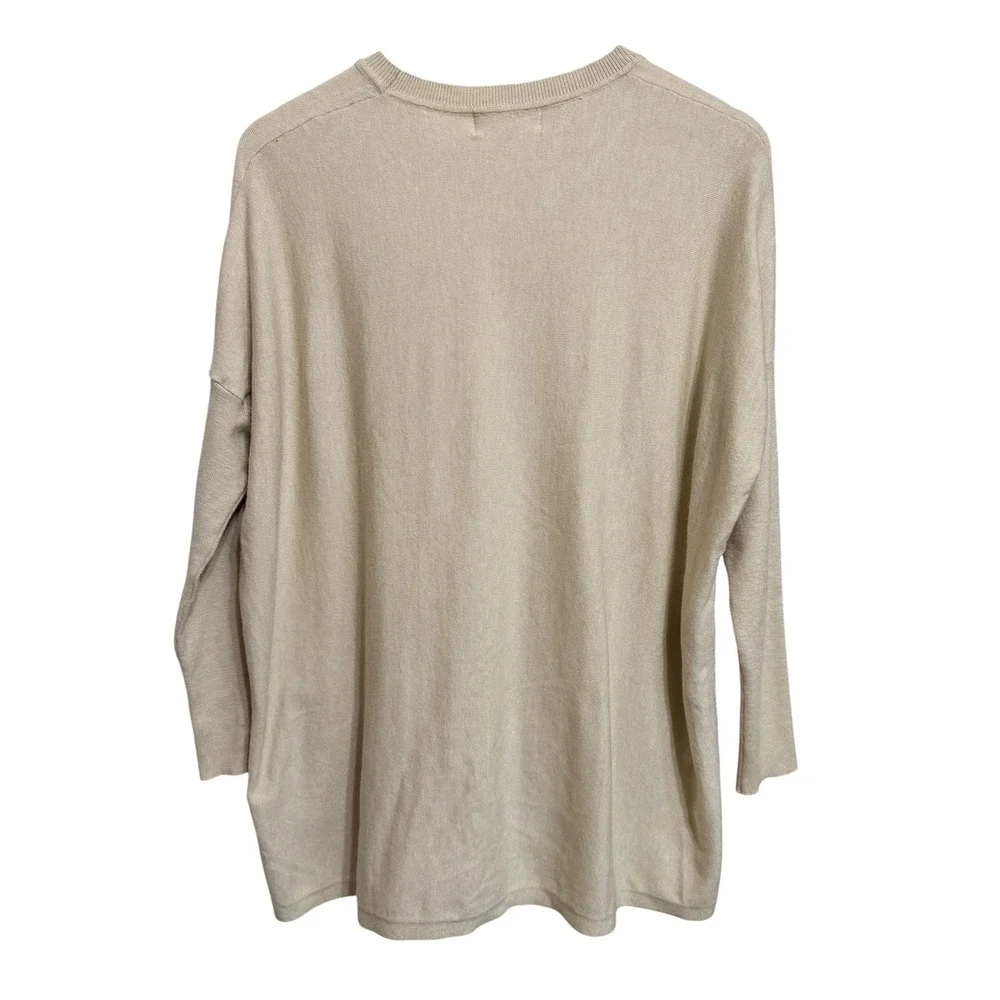 Blushing Brunette Beige Minimalist Oversized Tunic Sweater Knit S/M‎ NEW